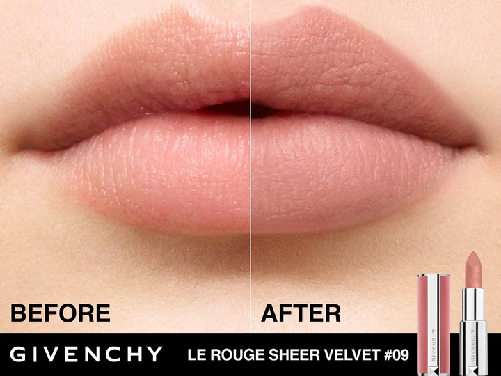 Помада для губ Givenchy Le Rouge Sheer Velvet 09 Beige Sable 3.5g - изображение 2