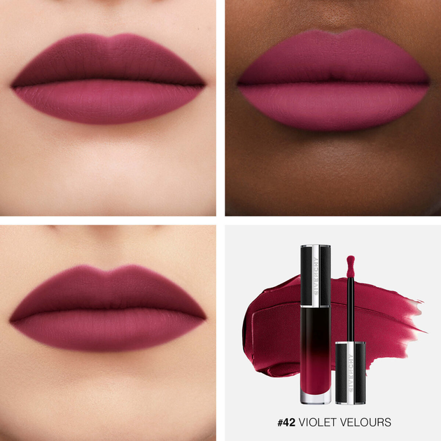 Жидкая помада для губ Givenchy Le Rouge Interdit Cream Velvet Lipstick 42 Violet velours 6.5ml - изображение 4
