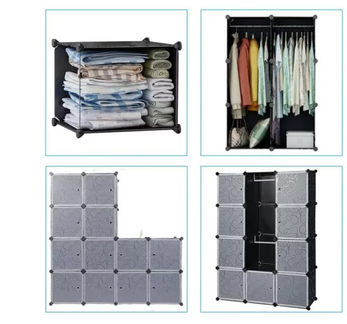 Складной пластиковый шкаф для одежды TOPA Storage Cube Cabinet МР 312-62 модульный 12 отделений - изображение 5