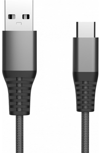 Kabel Winner Group USB Type-A - USB Type-C M/M 3 A 2 m Black/Grey (8591194115288) - obraz 1