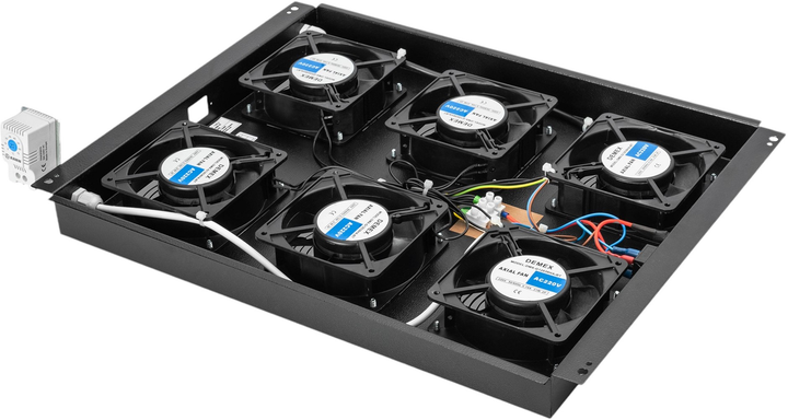 Стельовий блок охолодження для серверних шаф Digitus Unique 6 x Fans Black (DN-19 FAN-6-SRV-B) - зображення 2