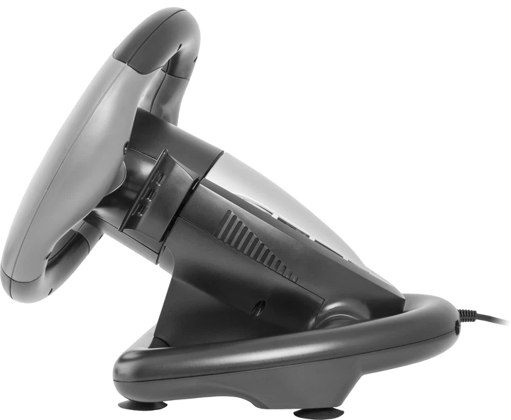 Игровой руль для компьютера с педалями Defender CHALLENGE MINI USB Black-Grey (64351) - изображение 2
