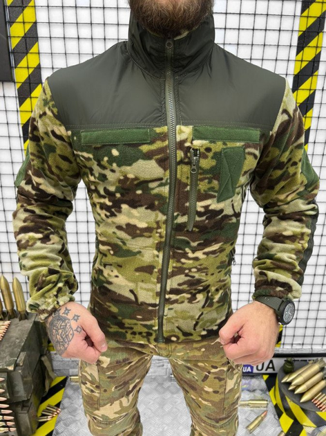 Тактическая флисовая кофта вставками из плащевки Polartec Tactical Fleece Multicam M - изображение 2