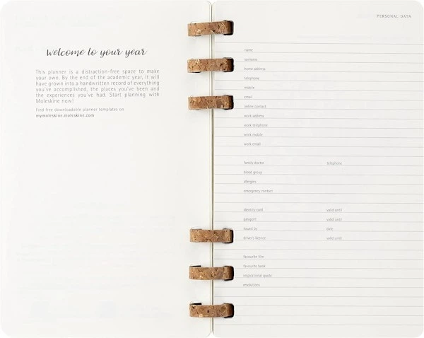 Щотижневик Moleskine 2025 Spiral середній 13 х 21 см чорний м'який - изображение 5
