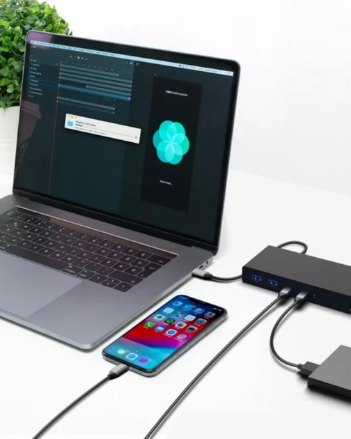 Док-станція Icy Box 13в1 USB Type-C х2 PD, USB 3.2 x4, HDMI x2, DisplayPort x2, RJ-45, 3.5 mm Black (IB-DK2245AC) - зображення 4