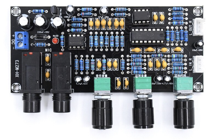 XH-M273 предварительный стерео усилитель с караоке Hi-Fi класса на NE5532+PT2399 12-24В DC реверберация - изображение 3