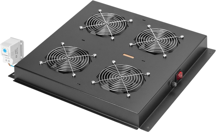 Стельовий блок охолодження для серверних шаф Digitus Unique & Varioflex-N 4 x Fans Black (DN-19 FAN-4-B-N) - зображення 1