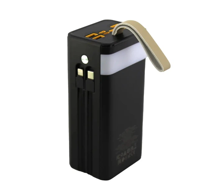 Портативний зарядний пристрій Power Bank BOROFONE DBT35A 40000mAh із вбудованими кабелями Black - зображення 2