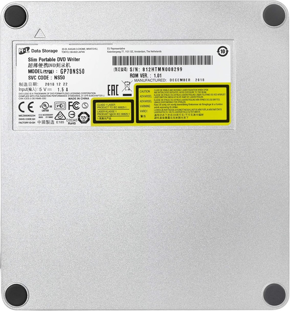 Внешний оптический привод Hitachi-LG 8x Portable DVD Rewriter with M-DISC (GP70NS50.AHLE10B) - изображение 3