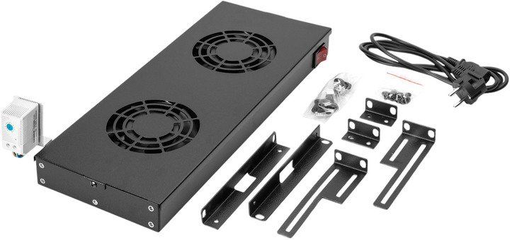 Стельовий блок охолодження для серверних шаф Digitus 2 x Fans Black (DN-19 FAN-2-HO-SW) - зображення 5