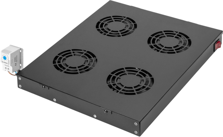 Потолочный блок охлаждения для серверных шкафов Digitus 4 x Fans Black (DN-19 FAN-4-HO-SW) - изображение 1