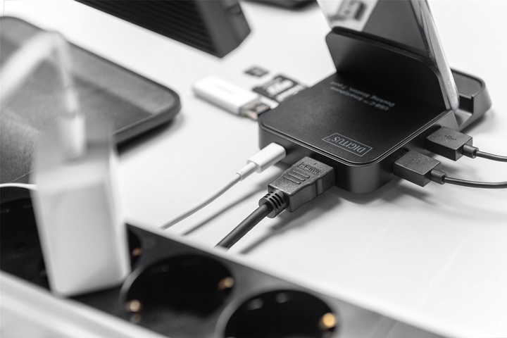 Stacja dokująca Digitus Smartphone Docking Station 7 Ports USB Type-C Black (DA-70882) - obraz 11