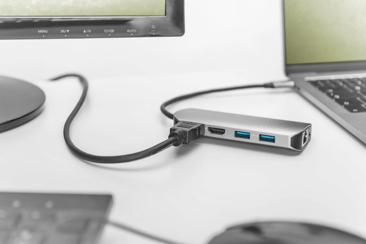 Stacja dokująca Digitus USB Type-C 8 Ports Silver (DA-70884) - obraz 6