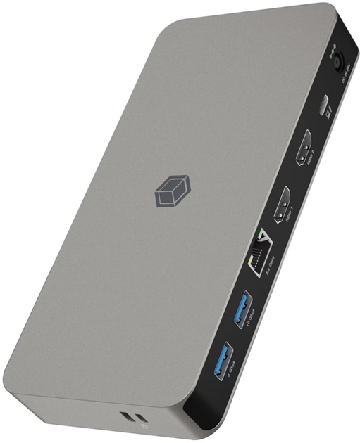 Stacja dokująca Icy Box USB Type-C - USB x3, USB Type-C, HDMI x2, SD, microSD, RJ-45, 3.5 mm Grey/Black (IB-DK2880-C41) - obraz 4