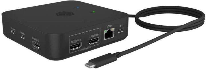 Stacja dokująca Icy Box USB Type-C - USB 3.2 x4, USB Type-C x3, HDMI x3, RJ-45, 3.5 mm Black (IB-DK4090-C) - obraz 1