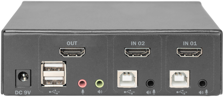 Przełącznik KVM Digitus 2 Port 4K HDMI Black (DS-12870) - obraz 4