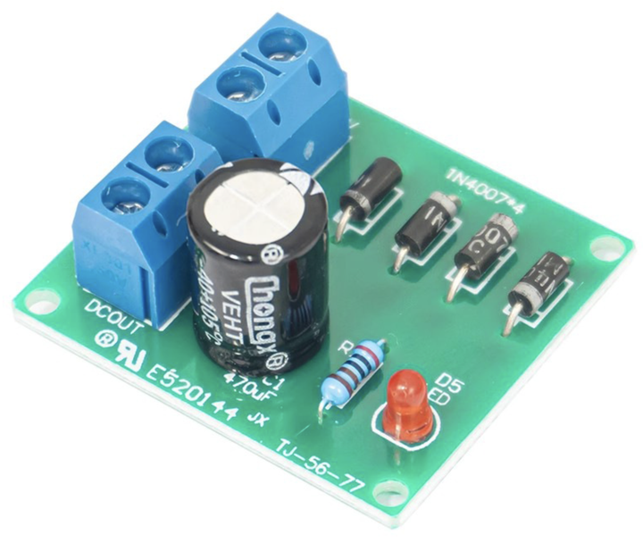 IN4007 AC-DC мостовой выпрямитель однофазный 3-18В, DIY kit набор для самостоятельной сборки - изображение 2