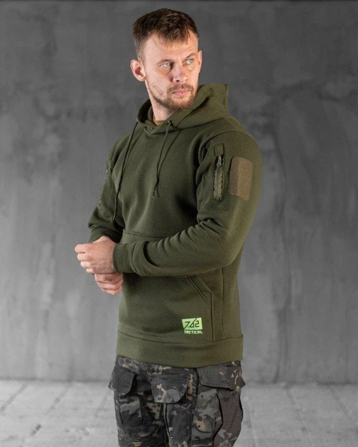 Тактичне зимове худі на флісі з Гербом України 4XL олива (89810) - зображення 3