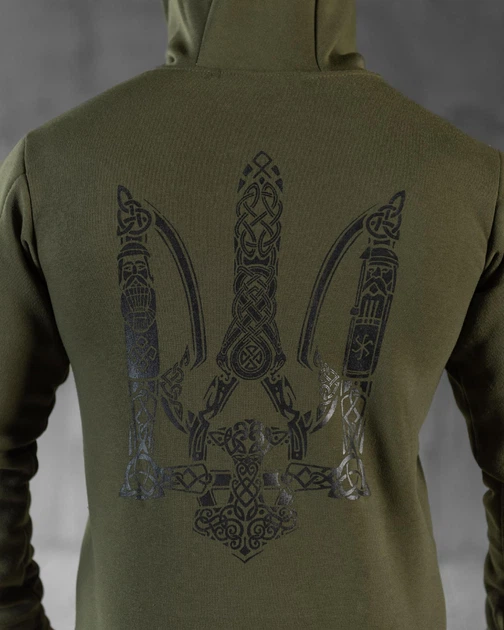 Тактичне зимове худі на флісі з Гербом України 4XL олива (89810) - зображення 4