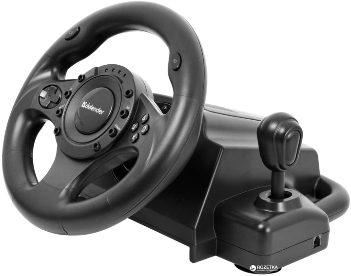 Проводной руль Defender Forsage Drift GT USB PC/PS3 Black (64370) - изображение 2