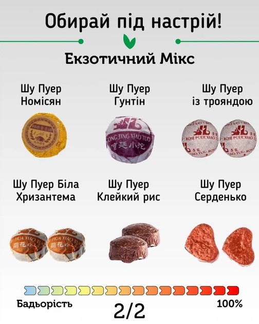 Пуэрный Экзотический Микс 12 вкусов, 20 шт. - Фото 4 Пуэрный Экзотический Микс 12 вкусов, 20 шт. - изображение 4