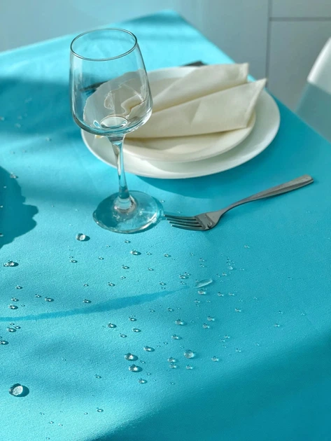 Скатерть водоотталкивающая Delux Textil Голубая 140 х 110 см (366700) - изображение 3