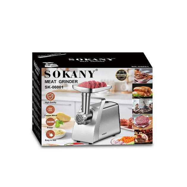 Мясорубка Sokany SK-06001 электрическая 2400 Вт сталь 4918113 - изображение 10