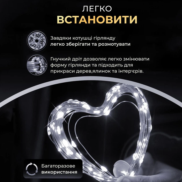 Гирлянда роса 20 метров USB на 200 led светодиодов капля зеленый провод белая USB200L20MGW - Фото 3 Гирлянда роса 20 метров USB на 200 led светодиодов капля зеленый провод белая USB200L20MGW - изображение 3