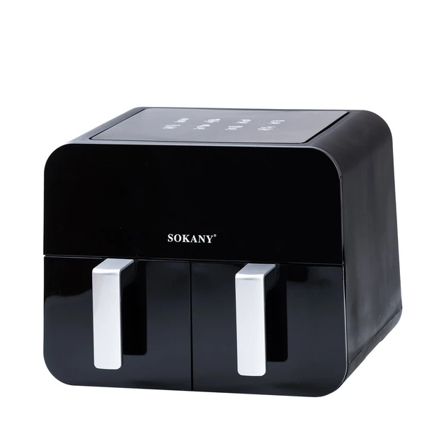 Аэрофритюрница SOKANY SK-10005 на 10 литров, с двумя отделениями 2400 Вт черная - изображение 3
