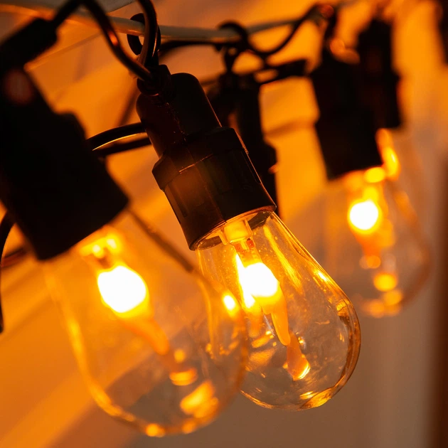 Ретро-гирлянда уличная E27 имитация огня 10 LED 5 м теплый белый Garlando S141 - Фото 3 Ретро-гирлянда уличная E27 имитация огня 10 LED 5 м теплый белый Garlando S141 - изображение 3