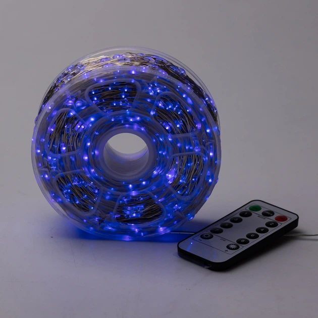 Гирлянда светодиодная GarlandoPro 2000L200MWBL Роса Нить на 2000 LED 200 м 8 режимов Синий (127-107-2000L200MWBL) - изображение 2
