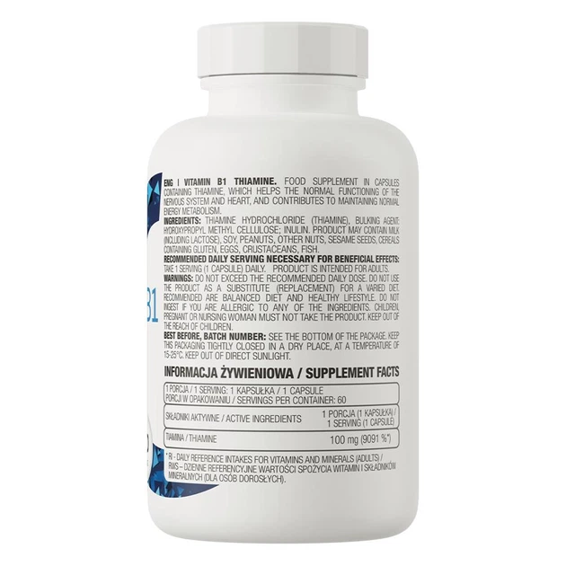 Витамины OstroVit Vitamin B1 Thiamine 60 капсул - изображение 3