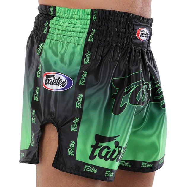 Шорты для тайского бокса и кикбоксинга Fairtex 9474 размер XL (48-50) Green-Black - изображение 5