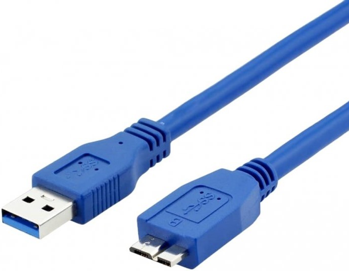 Kabel Winner Group USB 3.0 - USB Micro-B M/M 1.5 m Blue (8591194105517) - obraz 1