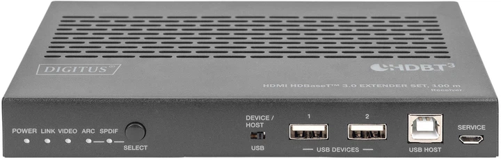 Przedłużacz KVM Digitus HDBaseT 3.0 HDMI Cat 6A/7/8 100 m Black (DS-55523) - obraz 5