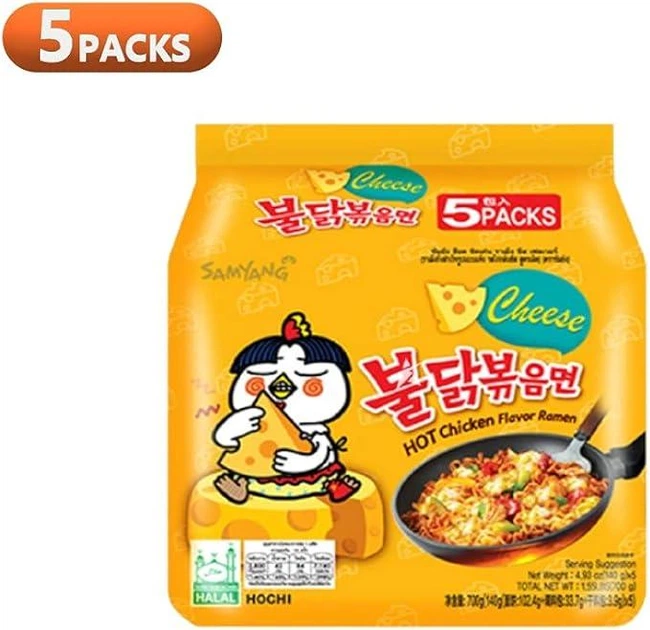 Локшина рамен дуже гостра Samyang Buldak Cheese 140 грам (упаковка 5 штук) - изображение 2