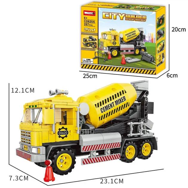 Конструктор Бетоносмеситель 2 в 1 Builder cement mixer развивающий WOMA 397 деталей - Фото 2 Конструктор Бетоносмеситель 2 в 1 Builder cement mixer развивающий WOMA 397 деталей - изображение 2