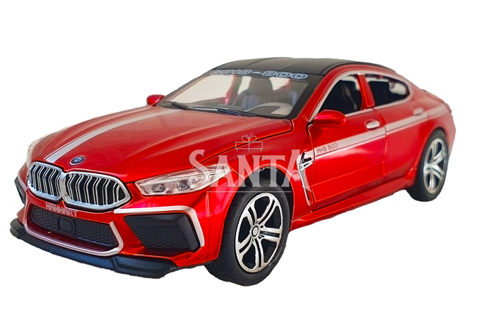 Игрушечная машинка металлическая BMW Manhart MH8 800 АвтоЕксперт БМВ, красный, звук, свет, иннерция, откр. двери, капот, багажник, 15*7*5 см (TK-3054) - изображение 3
