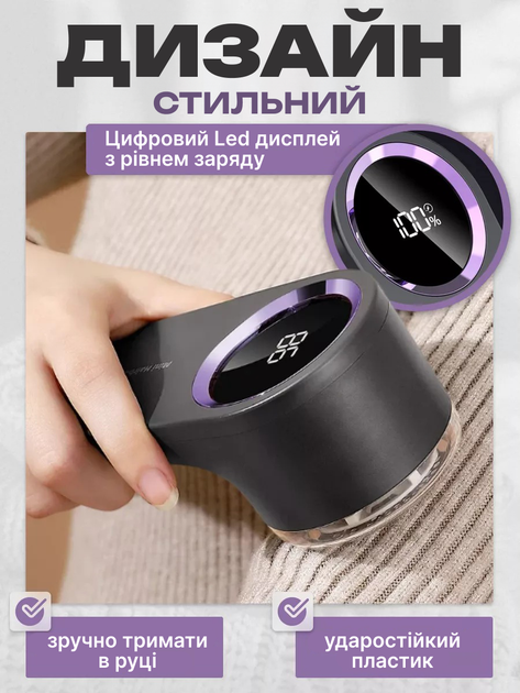 Машинка для стрижки катышков с одежды беспроводная JENIX Серый - изображение 4