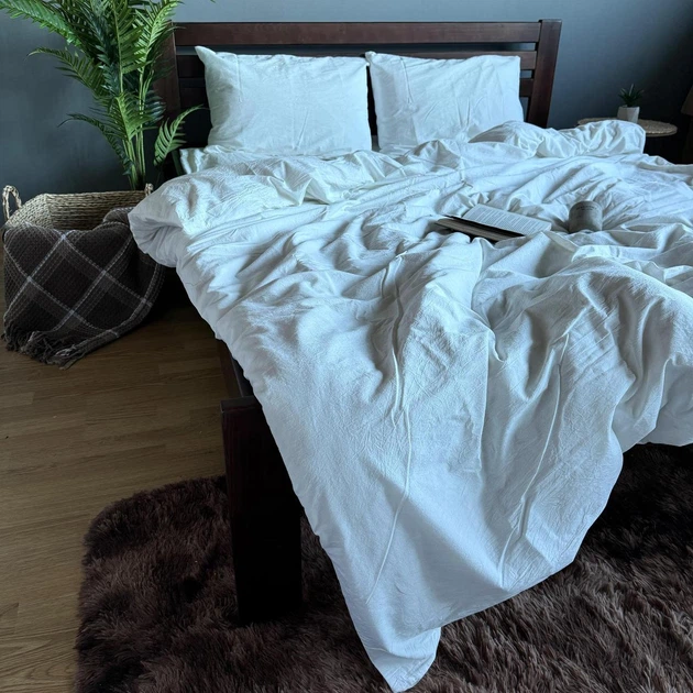Постільна білизна Washed Cotton молочний полуторний варена бавовна 150 х 215 см - изображение 7