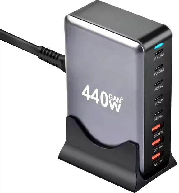 Сетевое зарядное устройство XoKo QC-400 Gan3 440W вилка EU (QC-400) - изображение 2