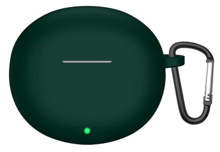 Силиконовый чехол Nik с карабином для Honor Earbuds X7 / темно-зеленый - Фото 1 Силиконовый чехол Nik с карабином для Honor Earbuds X7 / темно-зеленый - изображение 1
