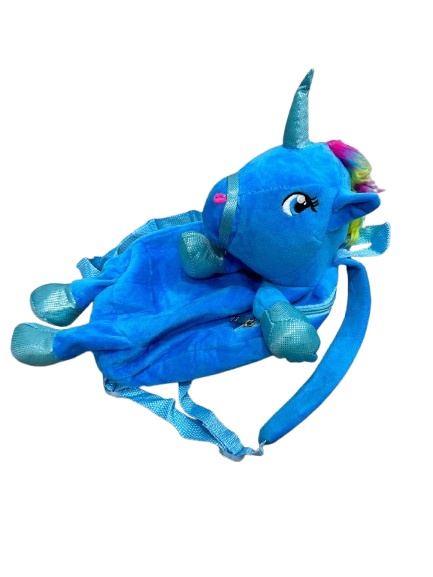 М'який дитячий рюкзак-іграшка Єдиноріг блакитний A-Toys - Фото 2 М'який дитячий рюкзак-іграшка Єдиноріг блакитний A-Toys - зображення 2