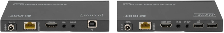 Przełącznik KVM Digitus HDBaseT HDMI KVM Extender Set 4K Black (DS-55512) - obraz 4