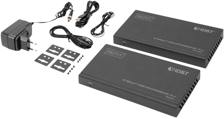 Przełącznik KVM Digitus HDBaseT HDMI KVM Extender Set 4K Black (DS-55512) - obraz 6