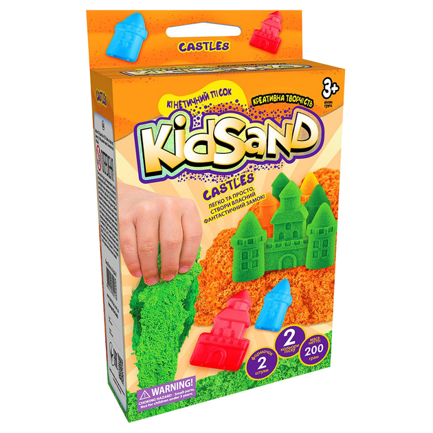 Кинетический песок KidSand KS-05, 200 г в наборе (Оранжевые замки) - Фото 2 Кинетический песок KidSand KS-05, 200 г в наборе (Оранжевые замки) - изображение 2