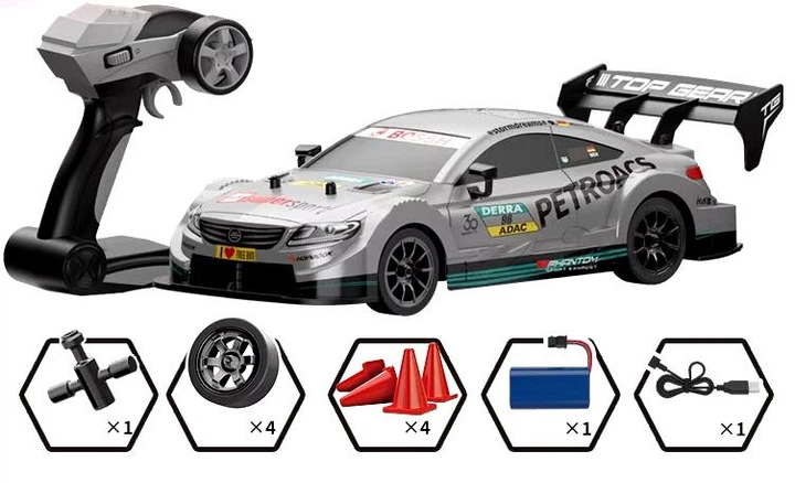 Дрифт машинка на радіоуправлінні Mercedes AMG C63 Silver - 30 км