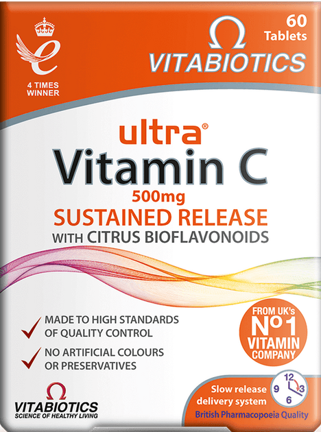 Suplement diety Vitabiotics Ultra Vitamin C with Citrus Bioflavonoids 60 tabletek (5021265244041) - obraz 1