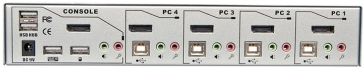 Przełącznik KVM Lindy KVM Switch Pro DisplayPort 1.2 with TTU Grey (4002888393058) - obraz 2