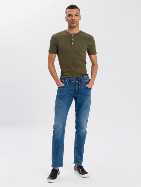 Koszulka męska bawełniana długa Cross Jeans 15495-002 S Khaki (8697319229875) - obraz 3